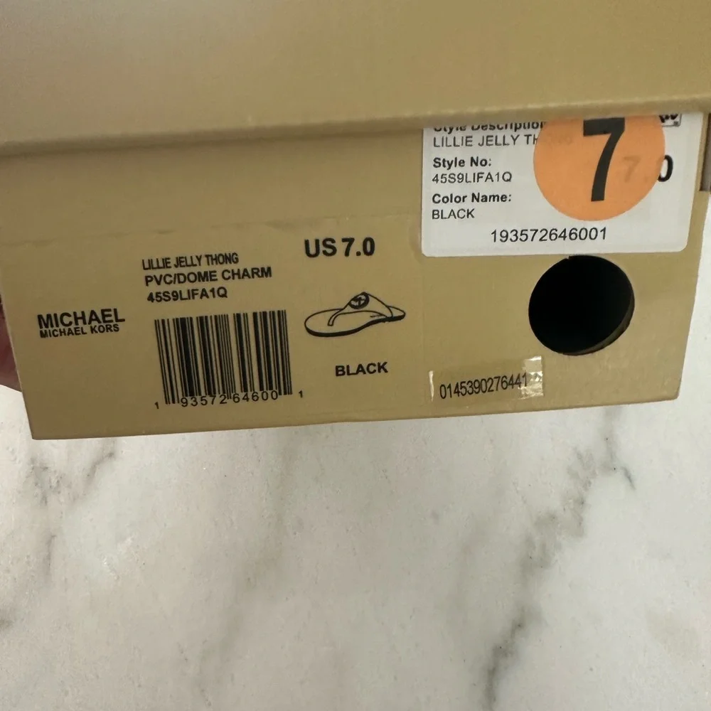 Michael Kors “Lillie” Black and Gold Jelly Thong Sandals in Size 7 - Picture 4 of 5